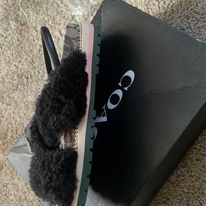 COACH FUR SLIDES